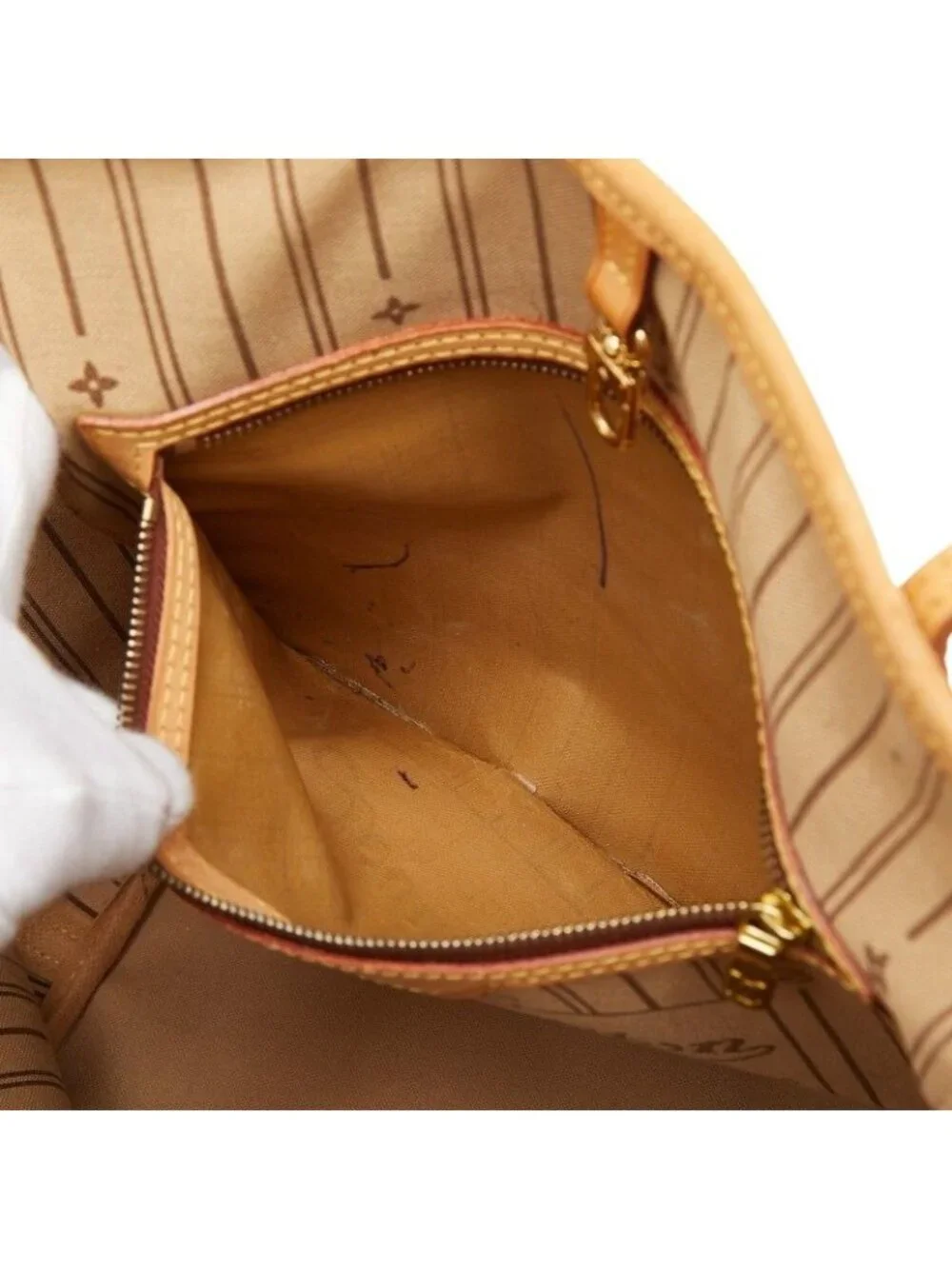 Louis Vuitton Monogram Neverfull MM Shoulder Bag Tote Brown Leather